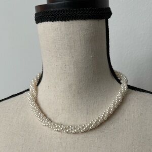 Vintage Napier Twisted Pearl Necklace with Gold Clasp